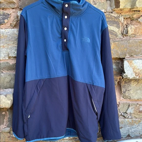 The North Face Blue Windbreaker Jacket with Mock Neck - Picture 9 of 12